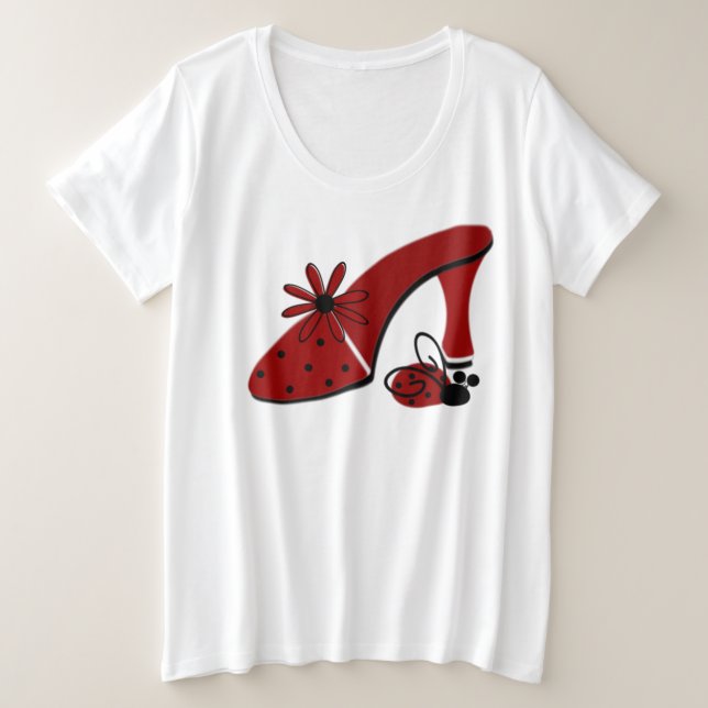 Camiseta básica de tamaño más grande para mujeres (Anverso del diseño)