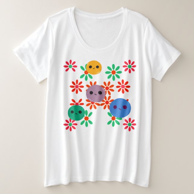 Camiseta básica de tamaño superior para mujeres (Anverso del diseño)