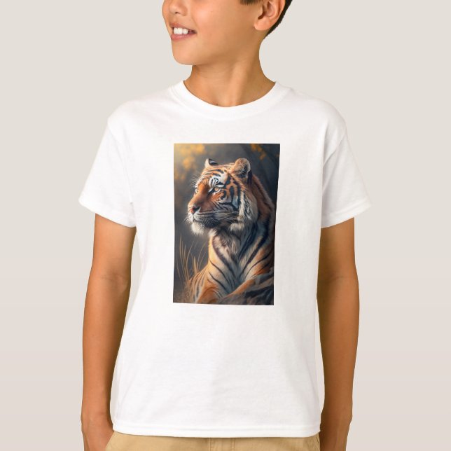Camiseta básica de tigres en la naturaleza para ni (Anverso)
