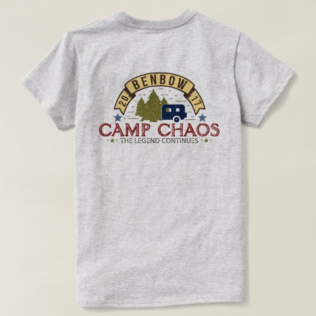 Camiseta básica del caos 2017 para mujer del campo (Reverso del diseño)