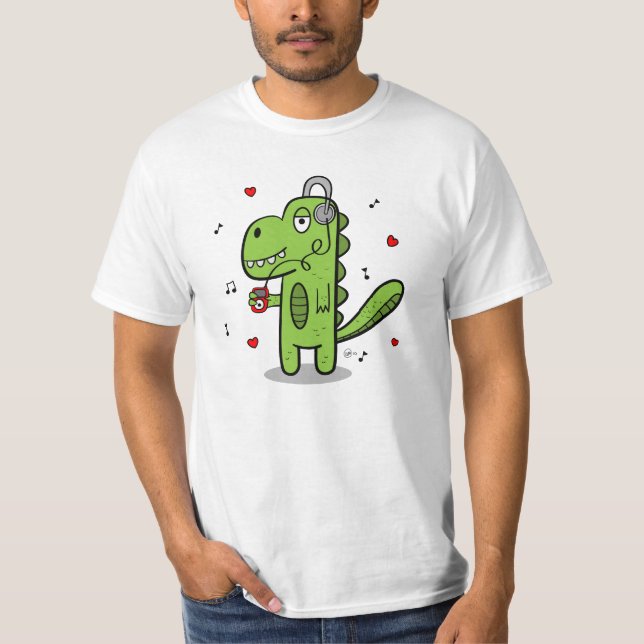 Camiseta básica del dinosaurio de Rockosaur (Anverso)