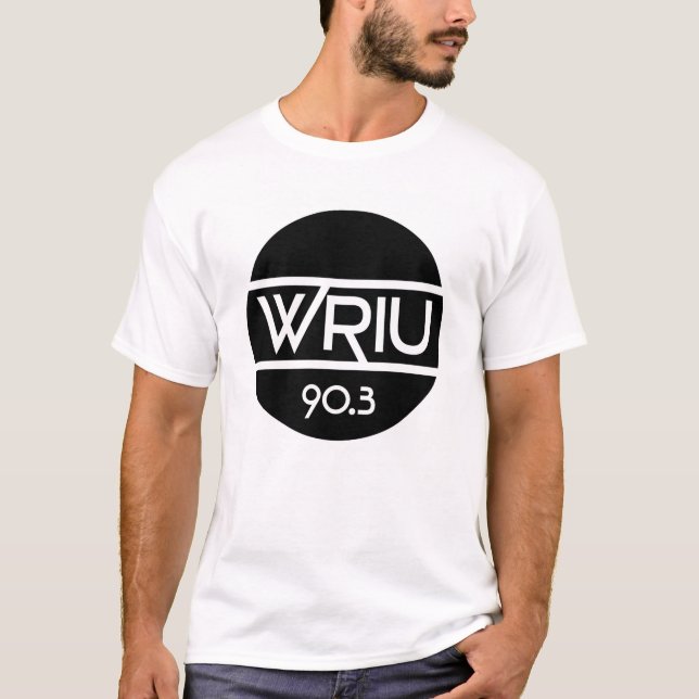 Camiseta básica del logotipo de WRIU (blanca) (Anverso)