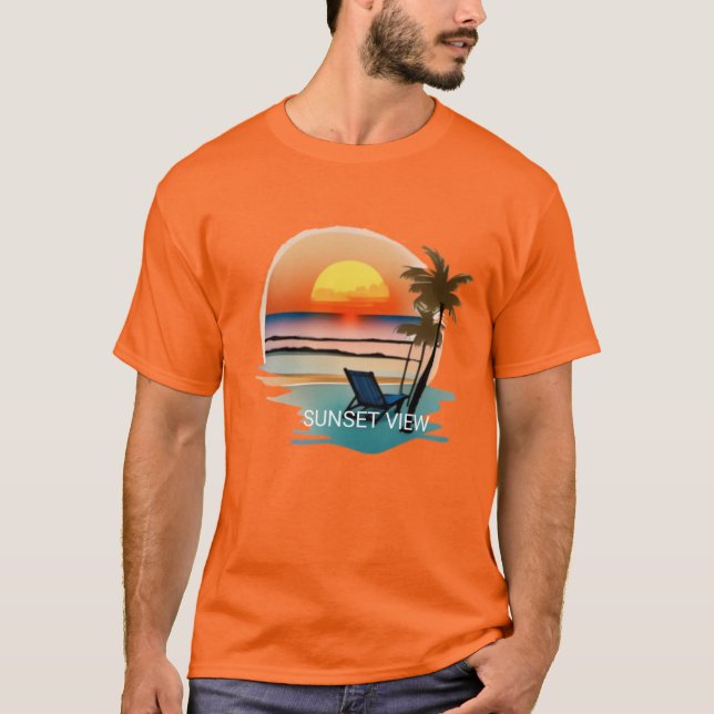 Camiseta básica del naranja oscuro del hombre. (Anverso)