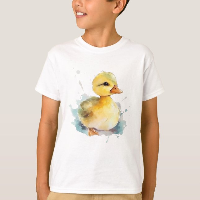 Camiseta básica del niño acuático del pato bebé (Anverso)