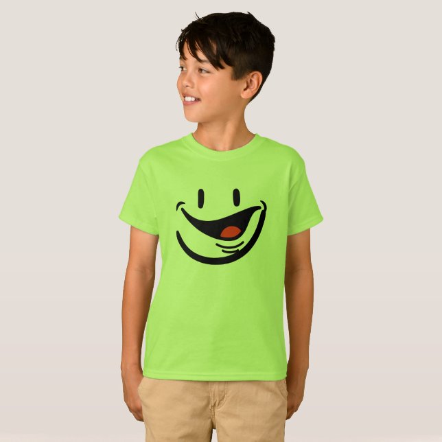 Camiseta básica del niño Cara Sonriente (Anverso completo)