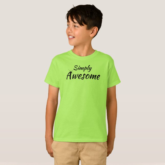 Camiseta básica del niño simplemente asombroso (Anverso completo)
