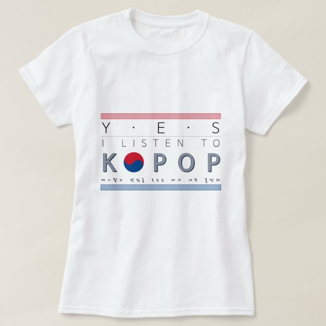 Camiseta básica del oyente de Kpop del amante del (Diseño del anverso)