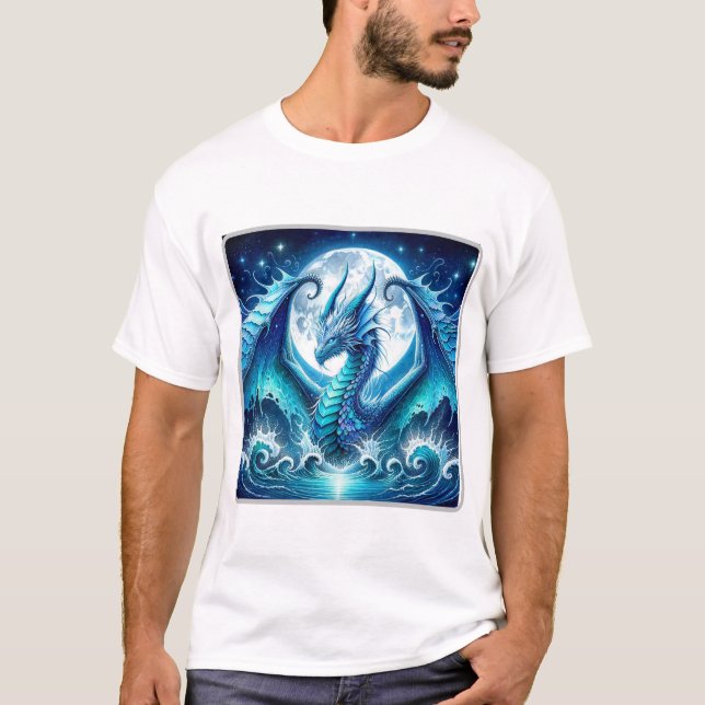Camiseta básica Dragón Marino Cósmico (Anverso)