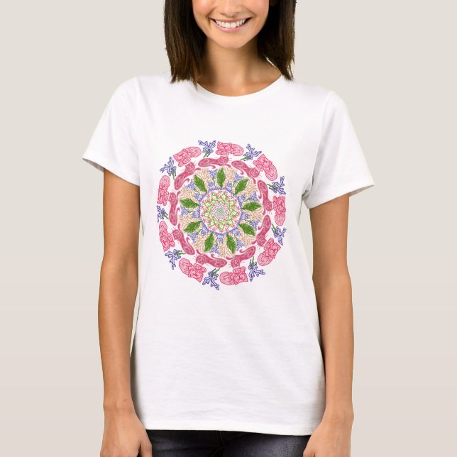 Camiseta básica femenina de Cat Mandala (Anverso)