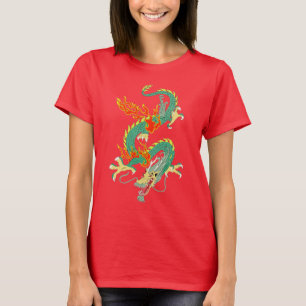 Camiseta básica femenina de dragón china