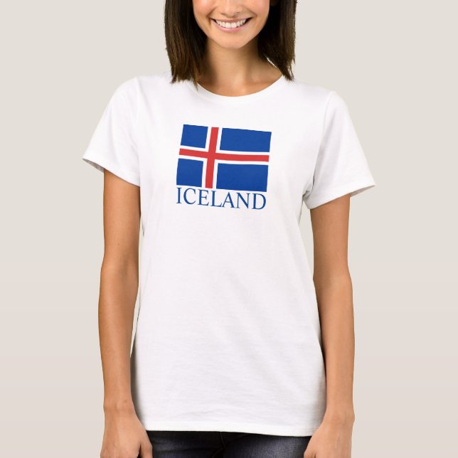 Camiseta básica femenina de Islandia (Anverso)