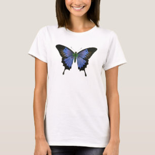 Camiseta básica femenina de mariposa azul