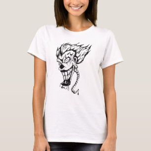 Camiseta básica femenina de payaso malvado