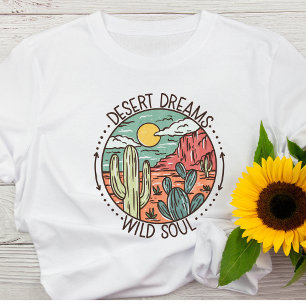 Camiseta básica femenina de sueños del desierto