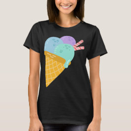 Camiseta básica femenina de verano y gelato