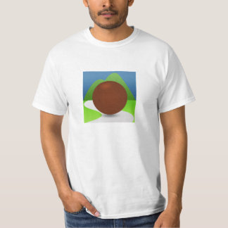 Camiseta básica, frente y logotipos traseros