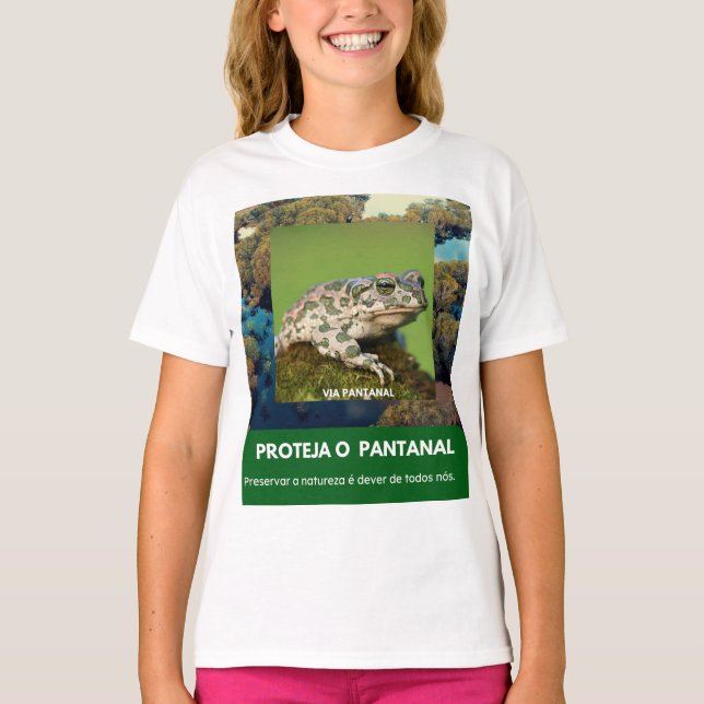 Camiseta Básica Infantil Feminina Via Pantanal  (Anverso)