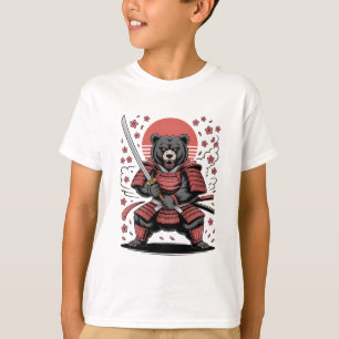 Camiseta básica infantil Samurai Bear