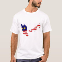 Camiseta básica masculina con bandera de Malasia e