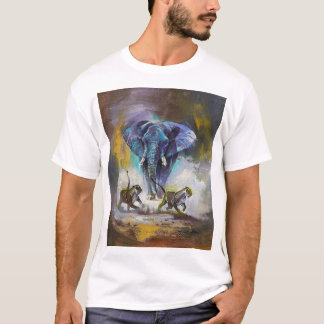Camiseta básica masculina con diseño de animales