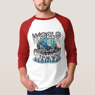 Camiseta básica masculina con manga raglán de 3/4