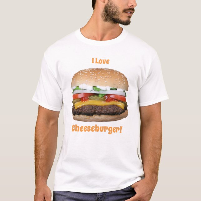 Camiseta básica masculina de Cheeseburger (Anverso)