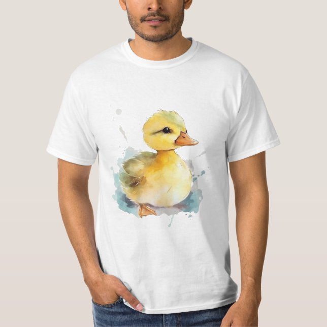 Camiseta básica masculina de color pato bebé (Anverso)
