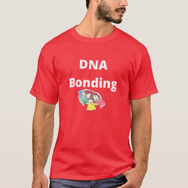 Camiseta básica masculina de enlace de ADN (Anverso)