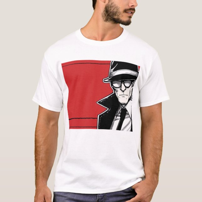 Camiseta básica masculina de historieta minimalist (Anverso)