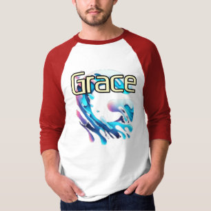 Camiseta básica masculina de manga raglán 3/4
