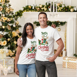 Camiseta básica masculina de Merry Elfie Navidades