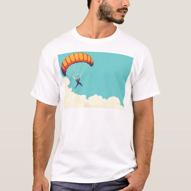 Camiseta básica masculina de paracaidistas moderno (Anverso)