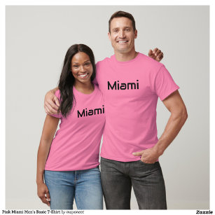 Camiseta básica masculina de Pink Miami