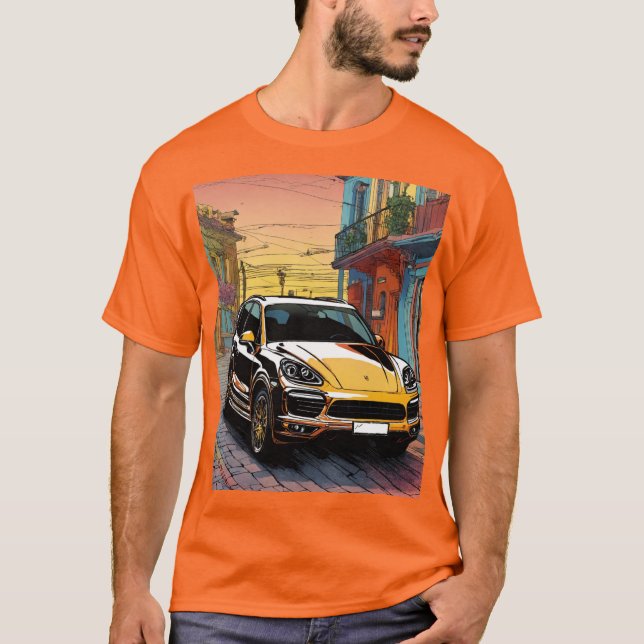 Camiseta básica masculina de Porsche Cayenne (Anverso)