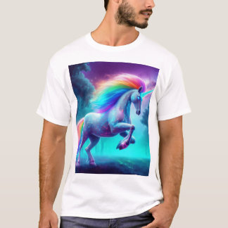 Camiseta básica masculina de Rainbow Unicorn