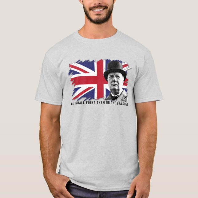 Camiseta básica masculina de Winston Churchill (Anverso)