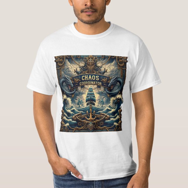 Camiseta Básica Masculina Escura Chaos Coordinator (Anverso)