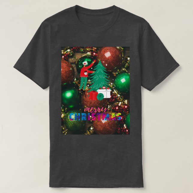Camiseta Básica Masculina Escura/Natal (Diseño del anverso)
