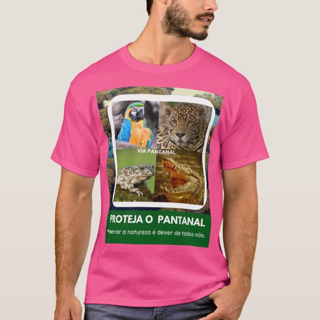 Camiseta Básica Masculina Escura Pantanal (Anverso)