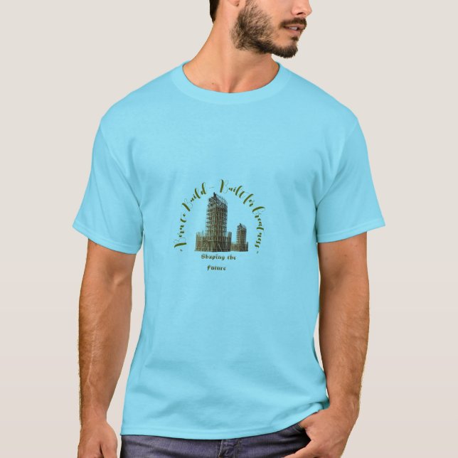 Camiseta básica masculina "modelando el futuro" (Anverso)