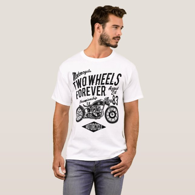 camiseta básica: motocicleta de dos ruedas para si (Anverso completo)