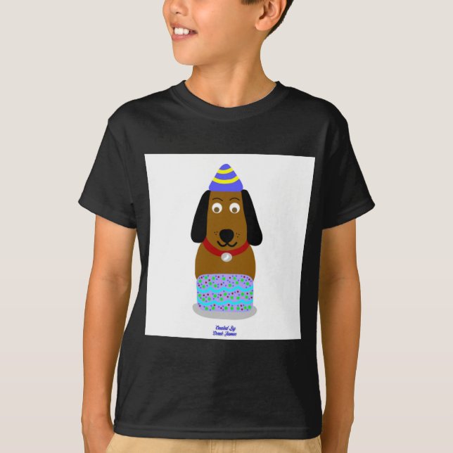 Camiseta básica negra de niño de cumpleaños feliz (Anverso)