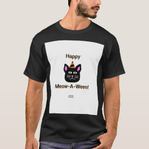 Camiseta básica negra para hombres de gato negro M
