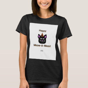 Camiseta básica negra para mujeres de gato negro M