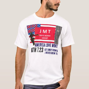 Camiseta básica oscura AMERICA LOVE MONEY