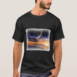 Camiseta básica oscura Cosmic Planet Horizon