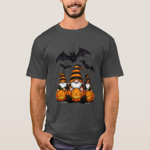 Camiseta básica oscura de Gnome de Halloween