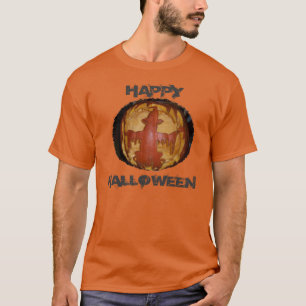 Camiseta básica oscura de hombre Feliz Halloween