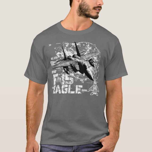 Camiseta básica oscura de los hombres del águila F (Anverso)