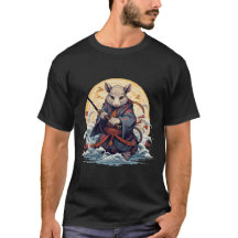 Camiseta básica oscura de Samurái rata